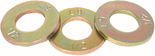 Other view of Washer - High-Tensile - Grade L9 - Carbon Steel - Zinc Yellow Plated - 1-1/8" x 1.25" x 1.993/2.03" x 0.146/0.174" - 448022 - Brighton Best