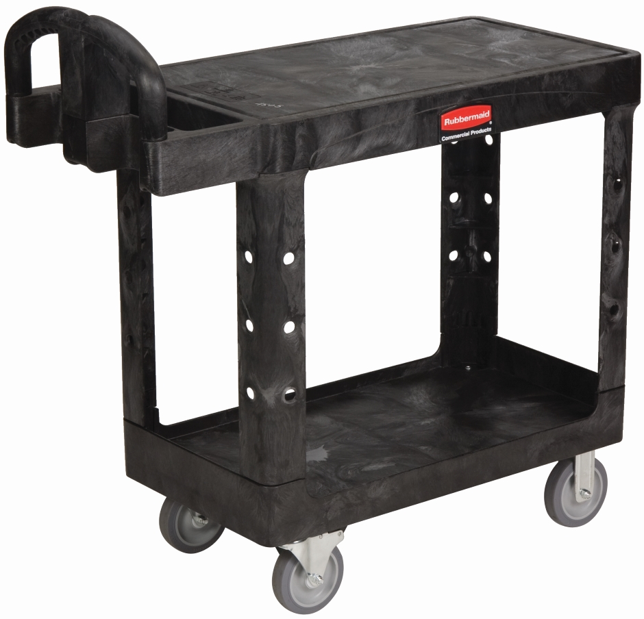 Other view of Utility Cart - Heavy Duty - 2-Tier - 500 lb - Polypropylene - Beige - 36-3/4" x 25" Platform - 5" Wheel - 4525 Series - Rubbermaid