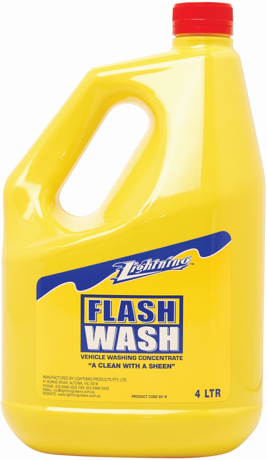 Other view of Flash Wash Vehicle Cleaner - Clear Yellow - 4 L - Bottle - 501N - Lightning