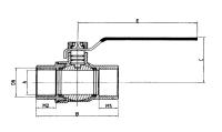 Other view of AAP Valve Ball - Full Bore - F&F - Cp - Brass - 15mm - VBB15