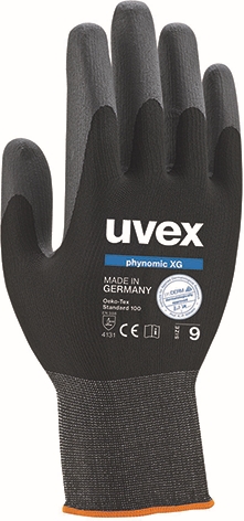 Other view of Uvex Phynomic XG 60070 Aqua Polymer General Purpose Gloves - Black L - Palm Coated