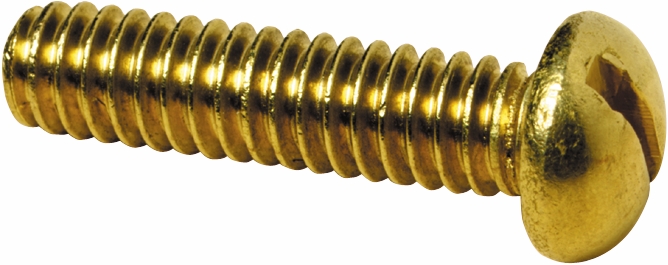 Other view of Metal Thread Screw - Round Head - Slotted Drive - Brass - BSW - 3/16-24 x 2-1/2" - BRRSP316212 - Hitech