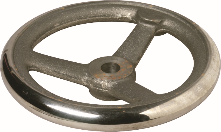 Other view of 3 Spoke Handwheel - Cast Iron - Polished - 100 mm x 33 mm - D&D BARRY