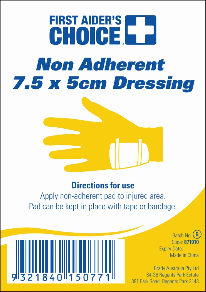 Other view of DRESSING NON-ADHERENT 7.5CM X 5CM (10)