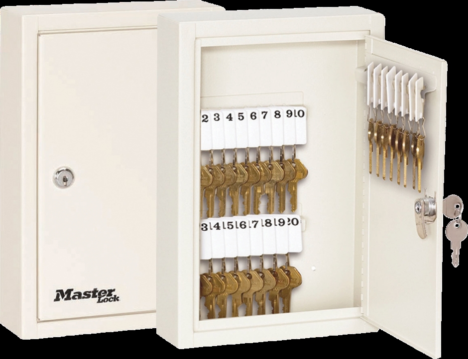 Other view of Key Cabinet - Heavy Duty - Rekeyable - Wafer Cylinder Lock - Wall Mount - Steel - 203 mm x 300 mm x 64 mm - 30 Keys - 7122D - Master Lock