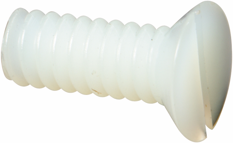 Other view of Metal Thread Screw - Countersunk Head - Slotted Drive - Nylon - White - Metric - M6 x 30 mm - MS66CSM060030 - Hobson