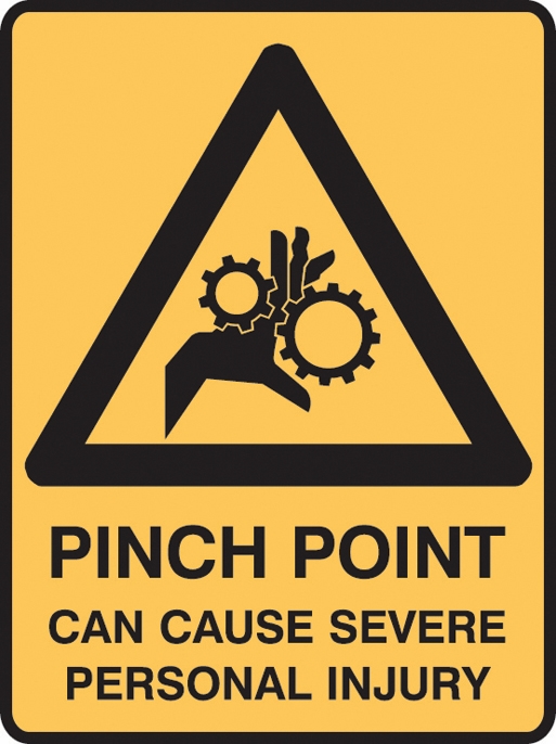 Other view of SIGN PINCH POINT/SEVERE PAIN 250X180 VIN