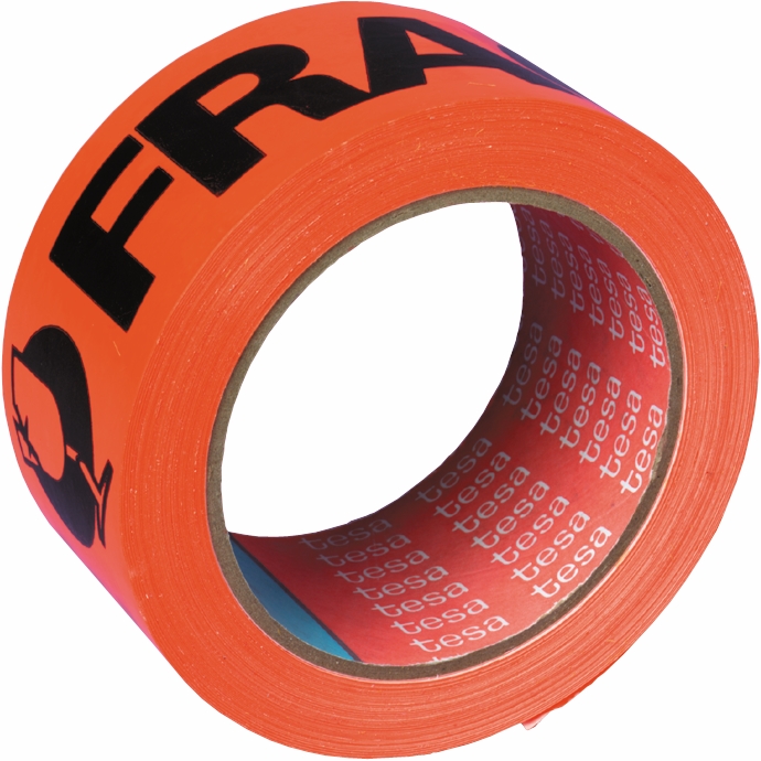 Other view of Printed Packaging Tape - Sealing - "Handle with Care" - Polypropylene - Acrylic - Black/Orange - 48 mm x 66 m - 6865 - Tesa