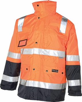 Other view of 4 in 1 High-Visibility Safety Jacket with Reflective Tape - Polyester - Orange/Navy - X-Small - 918106 - Huski