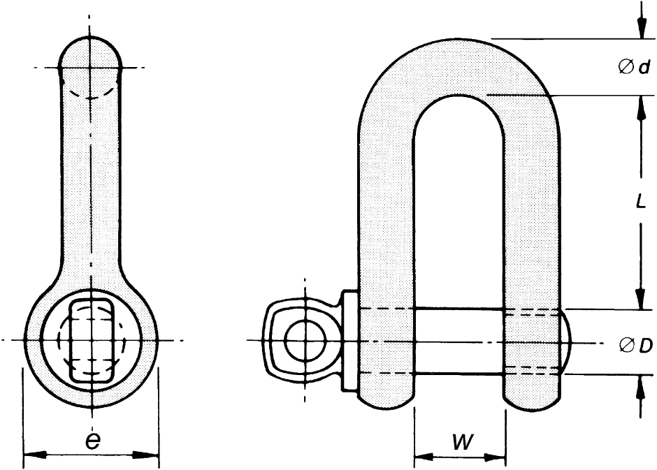 Other view of Bullivants Grade M Screw Pin Dee Shackle - Load Rated Shackles - Ungalvanised - Black - 9.5T