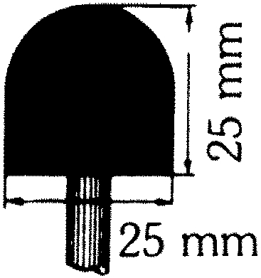 Other view of Mounted Point - Aluminium Oxide - A21 - 60 Grit - 25 x 25 mm - Norton