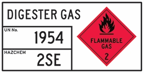 Other view of Safety Sign - Dangerous Goods - Digester Gas - Polypropylene - 830 x 420 mm - Prosafe