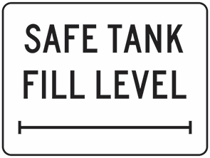 Other view of Safety Sign - Safe Tank Fill Level - Poly - Black On White - 300 x 225 mm - Prosafe