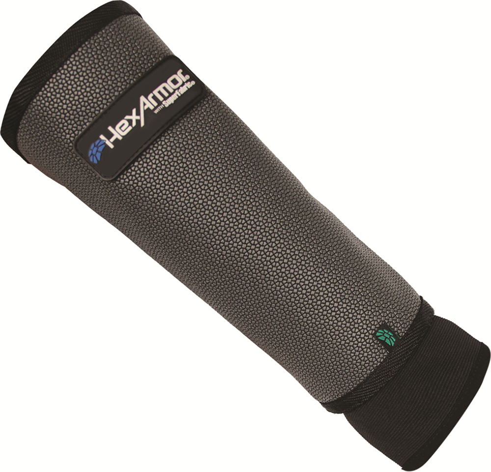 Other view of Cut Resistant Sleeve with Thumbhole - Knit Wrist - SuperFabric® - Black/Gray - Small - Arm Guard - HexArmor