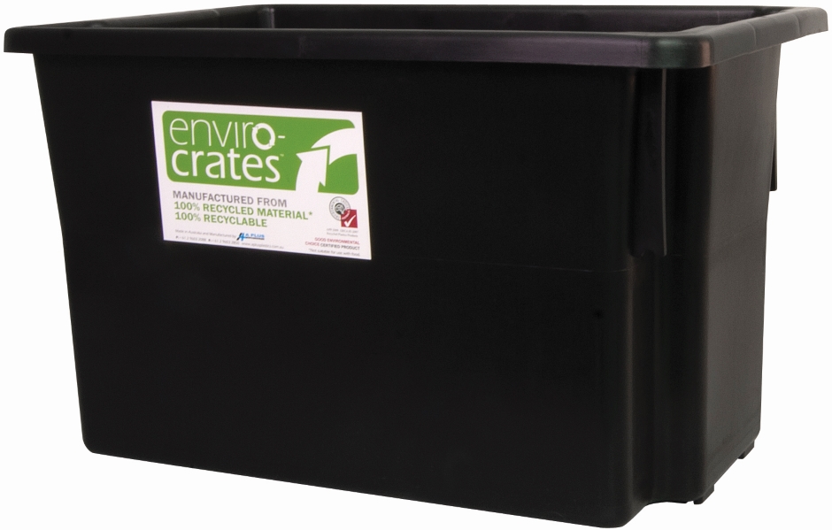 Other view of Food Grade Crate - Stack N Nest - 62 L Capacity - Recycled Polypropylene - Black - 645 mm x 413 mm x 397 mm - AP15R - Okka™ - A Plus Plastics