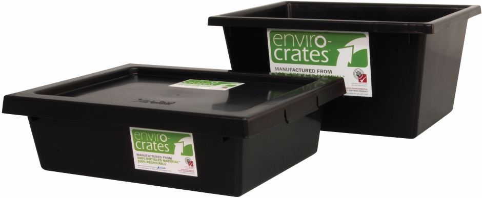 Other view of Food Grade Crate - Stack N Nest - 22 L Capacity - Recycled Polypropylene - Black - 430 mm x 323 mm x 127 mm - AP4DR - Okka™ - A Plus Plastics