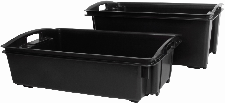 Other view of Food Grade Fish Crate - 35 L Capacity - Recycled Polypropylene - Black - 713 mm x 442 mm x 222 mm - AP6R - Okka™ - A Plus Plastics