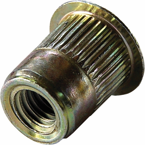 Other view of Thin Sheet Nut Insert with Knurled Body - Open End - Large Flange - Steel - 3.3 to 5.7 mm - ISO - M5-0.8 mm - ALS4T-580-5.7 - A-L Series - AVK