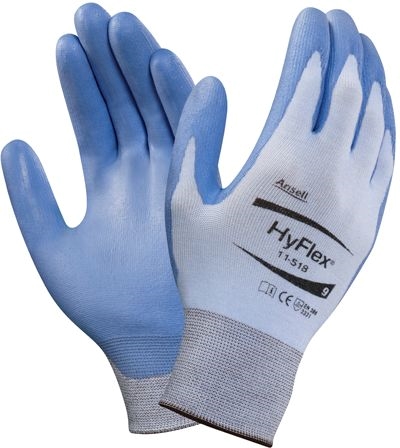 Other view of Cut Resistant Gloves - Ultralight Duty - Polyurethane Coat - Blue - Size 11 - 11-518VP - HyFlex® - Ansell