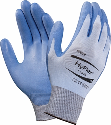 Other view of Ansell HyFlex® 11-518 Cut Resistant Gloves - Cut B - 18 Gauge Dyneema Diamond Liner - Ultralight - PU Palm Coated - Antistatic - Blue - 11