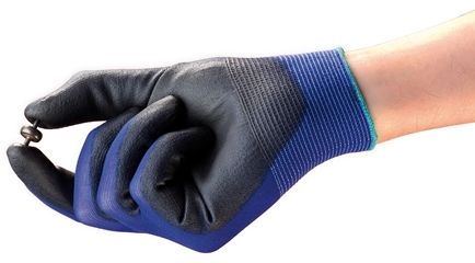 Other view of Protective Gloves - Ultra Lite - Light Duty - Nylon Lining - Polyurethane Coat - Black/Dark Blue - Size 8 - 11-618VP - HyFlex® - Ansell