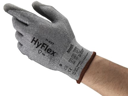 Other view of Cut Resistant Gloves - Medium Duty - Polyurethane Coat - Gray - Size 11 - 11-627 - HyFlex® - Ansell