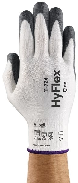 Other view of Cut Resistant Gloves - Medium Duty - Polyurethane Coat - Black/White - Size 9 - 11-724VP - HyFlex® - Ansell