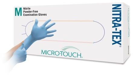 Other view of Ansell Micro-Touch® Nitra-Tex® 447 Disposable Gloves - Exam - Nitrile - Non-Sterile - Powder Free - Textured - Latex Free - Blue - L - Box of 100