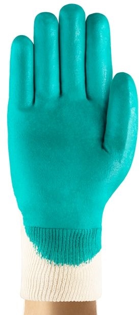 Other view of Multi-Purpose Coated Gloves - Light Duty - Knitwrist Cuff - Interlock Cotton - 3/4th Nitrile Coated - Green - Size 7 - 47-200 - Easy Flex® - Ansell