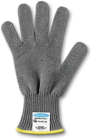 Other view of Cut Resistant Gloves - DSM Dyneema - Tuff-Cuff™ Knit Wrist - Gray - Size 8 - 74-047 - Polar Bear® Plus - Ansell