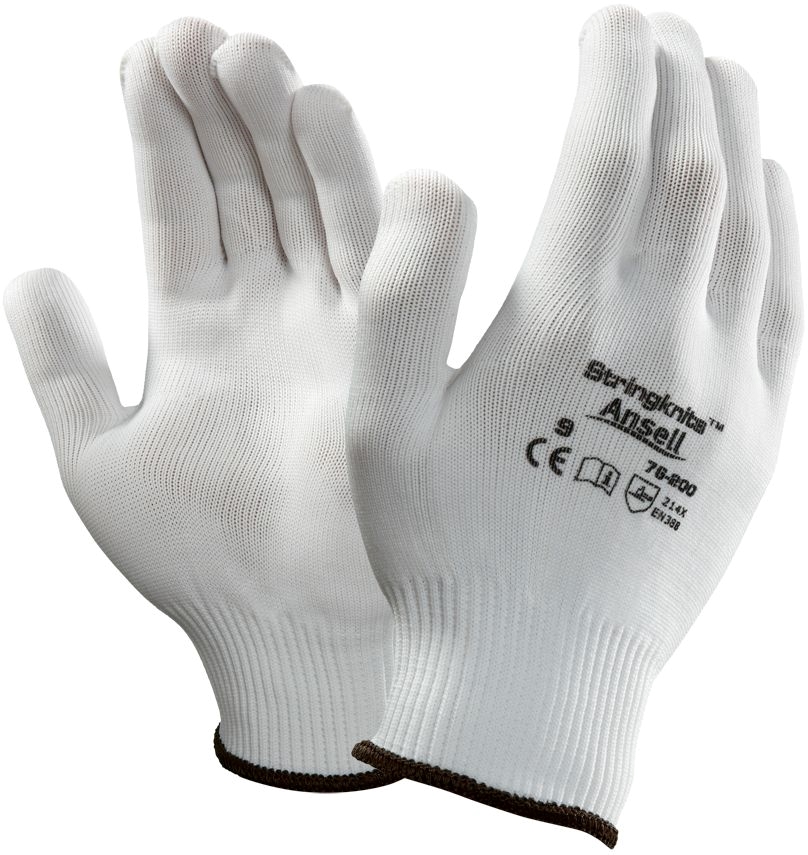 Other view of Protective Gloves - Low Lint - Knitwrist Cuff - Nylon Knit - White - Size 7 - 76-200 - Stringknits™ - Ansell