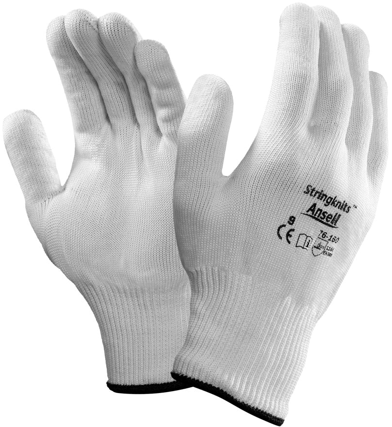 Other view of Protective Gloves - Low Lint - Knitwrist Cuff - Nylon Knit - White - Size 7 - 76-200 - Stringknits™ - Ansell