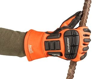 Other view of Heat Resistant Gloves - Heavy Duty - Safety Cuff - Leather Palm with PVC Bumpers - Black/Orange - Size 10 - 97-200 - ActivArmr® - Ansell