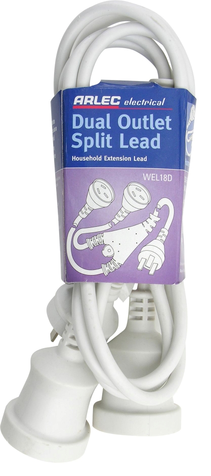 Other view of Dual Output Split Lead - White - 10 A - 1.8 m - Arlec