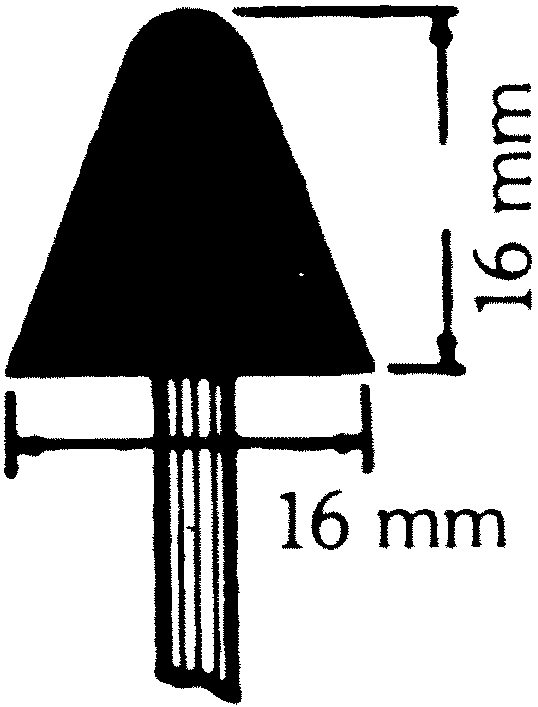 Other view of Mounted Point - Aluminium Oxide - B41 - 60 Grit - 16 x 16 mm - Norton