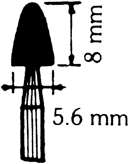 Other view of Mounted Point - Aluminium Oxide - B44 - 90 Grit - 5.6 x 8 mm - Norton