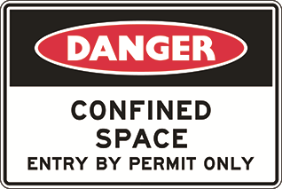 Other view of Safety Signs - Danger - Confined Space - Entry By Permit Only - 600mm x 450mm - Metal - Prosafe