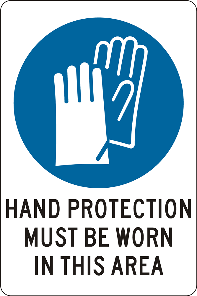 Other view of Safety Sign - Mandatory - Hand Protection Must Be Worn In This Area - 300mm x 450mm - Poly - Prosafe