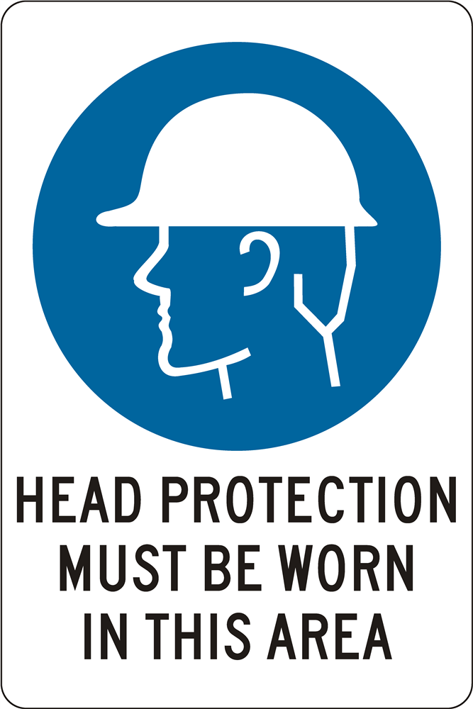 Other view of Safety Sign - Mandatory - Head Protection Must Be Worn In This Area - 300mm x 450mm - Poly - Prosafe