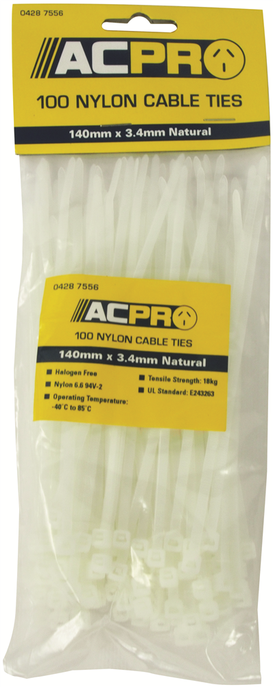 Other view of Strom Cable Ties - Indoor - Natural - 98mm x 2.3mm - Pack 100