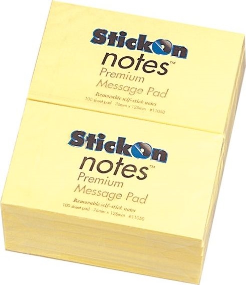 Other view of Notes - 100 Sheets/Pad - Yellow - 127 x 76 mm - 11050 - Stick On - Beautone - Bentex - (12 Pad/Pack)