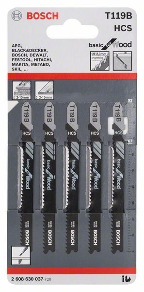 Other view of Bosch 2.608.630.037 Jigsaw Blade Wood T119B 5 Pack