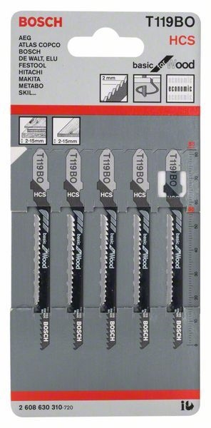 Other view of Bosch Basic for Wood Jigsaw Blade - T 119 BO - 2608630310 - Pack of 5