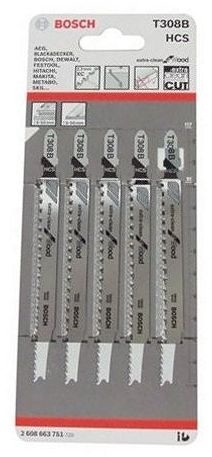 Other view of Bosch Extraclean for Wood Jigsaw Blade - T 308 B - 2608663751 - Pack of 5