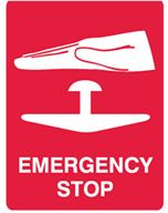 Other view of SIGN EMERGENCY STOP 300X225 MTL 842696