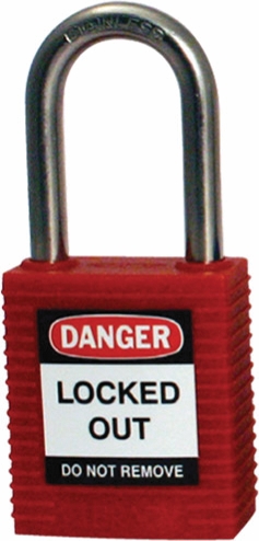 Other view of PADLOCK KD BRADY 872390 LOTO RED SSTEEL