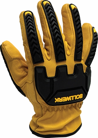 Other view of Impact Protection Gloves - Anti-Cut - Leather - Black/Yellow - X-Large - FRD - ForceField™ Rigger Defence - Bollwerk