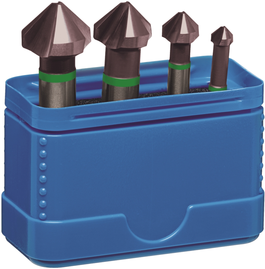 Other view of 4-Piece Countersink Set - 3 Flute - 90° - HSS Co - TiAlN - 6.3 to 20.5 mm - C108 - Sutton Tools