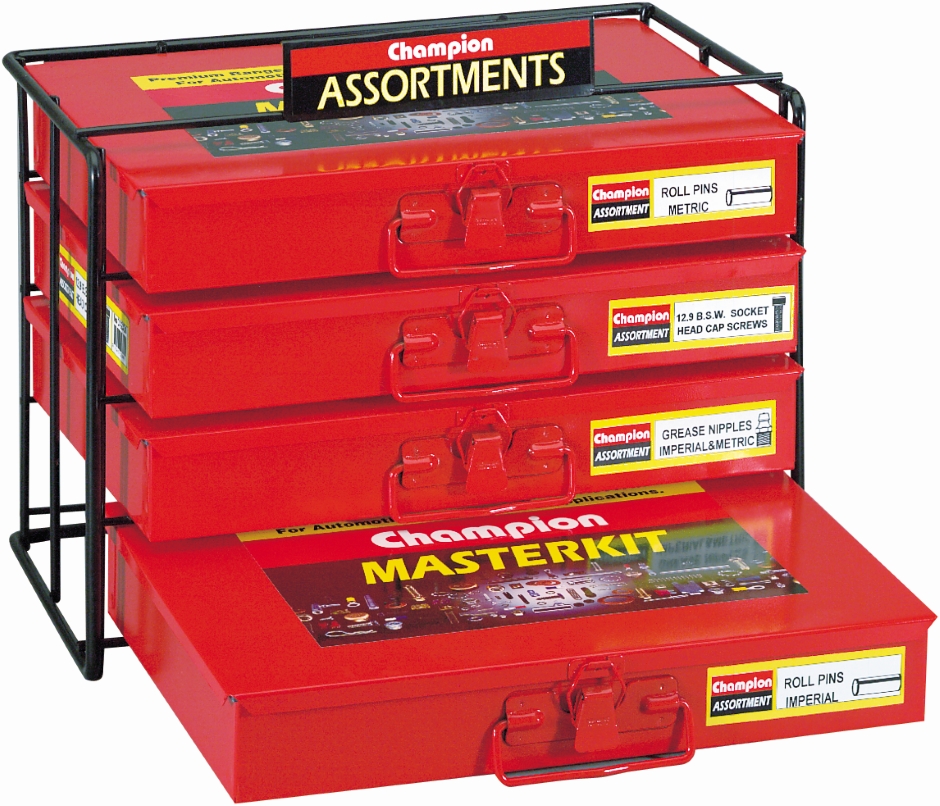 Other view of Master Kit Display Stand - Heavy-Duty Wire Merchandiser - Metal - Black Powder Coated - 4 Cabinet - Free Standing - 185 mm W x 405 mm H x 400 mm D - CDS10 - Champion