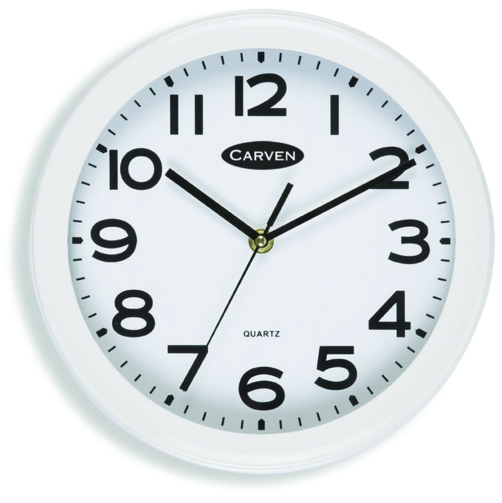 Other view of CARVEN - CLOCK 250MM WHITE FRAME - CL250WH